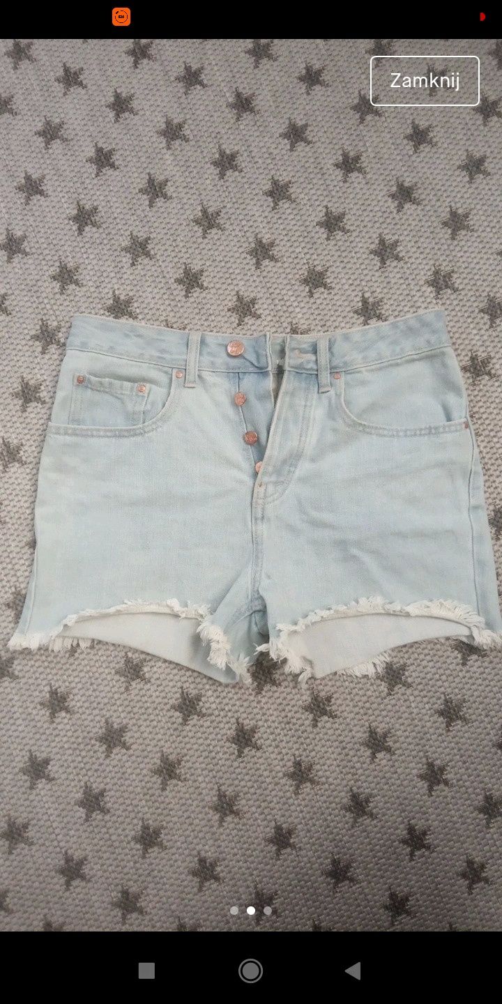 Spodenki jeansowe szorty ćwieki s 36 Never Denim