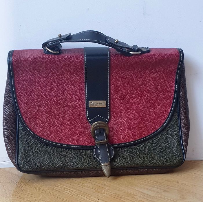 Симпатична жіноча сумка-портфель/не шкіряна, різнокольорова