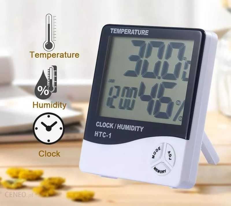 Higrometr Termometr Zegar Budzik- HTC-1 - Stacja Pogodowa