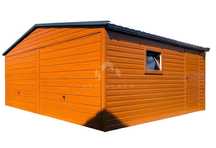 Garaż Blaszany 6X5M 2X Brama 2X Drzwi 2X Okno Złoty Dąb Rynny Nb112