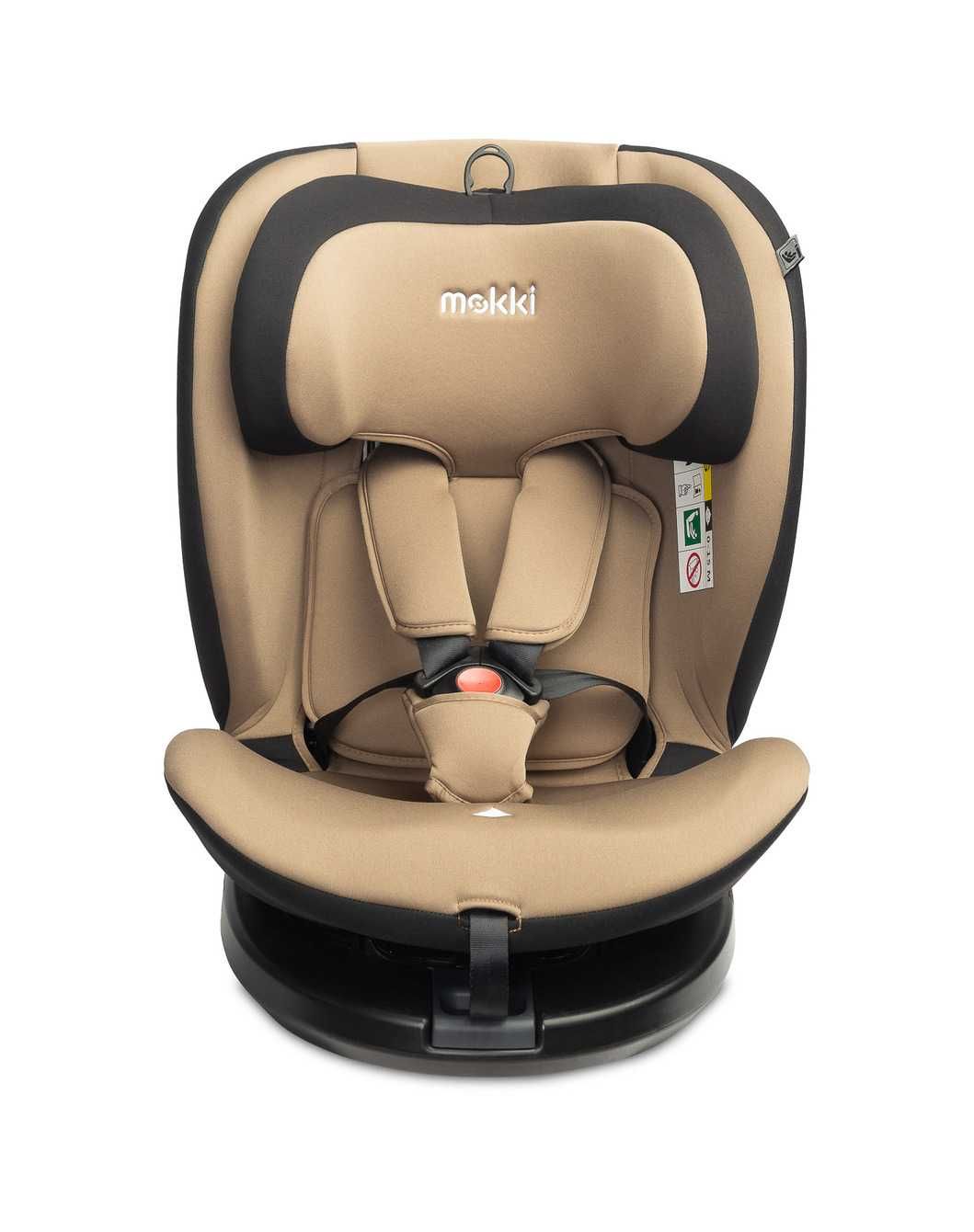 MOKKI beige Fotelik samochodowy i-size 40-150cm obrotowy 360° ISOFIX