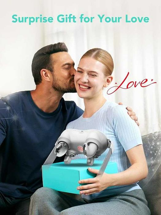 Masażer SKG H7-E na kark z kompresem i czerwonym światłem - biały