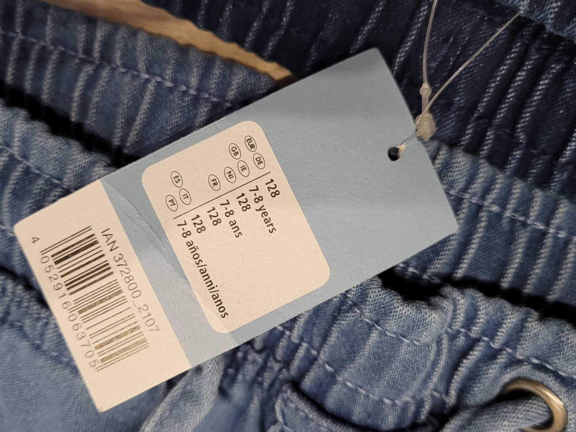 128 Nowe szorty 2 pary krótkie spodenki chłopięce jeansowe Lidl