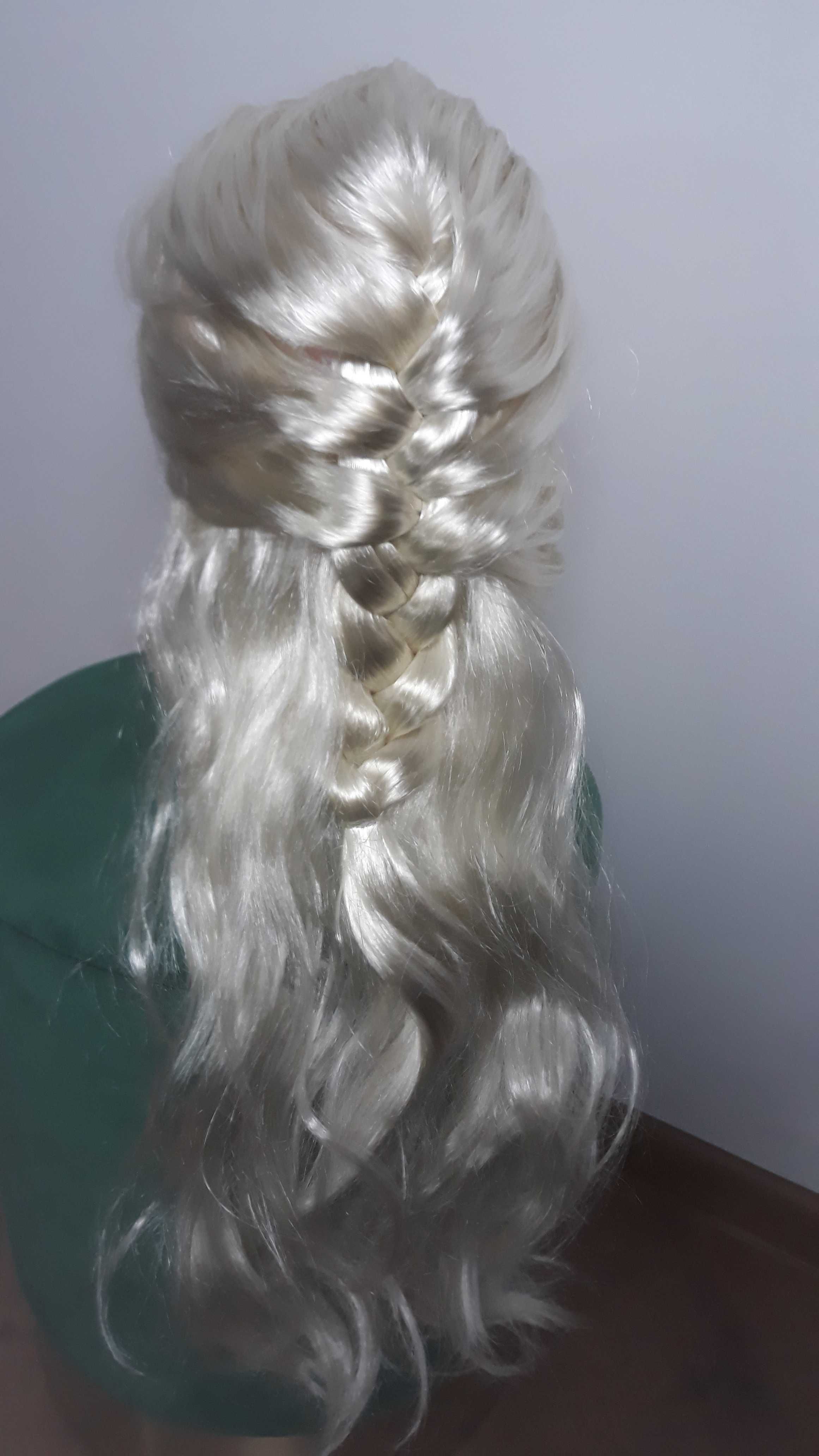 Peruka dziewczęca dziecięca długie blond włosy warkocz Elsa