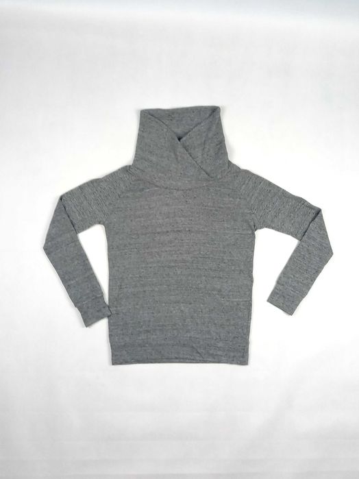 Szara miękka bluza męska z długim rękawem i kominem Diverse XS/S