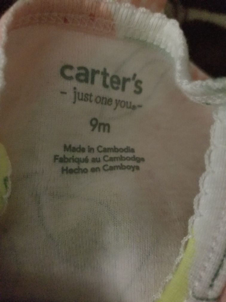 3 шт. Бодики для дівчаток carters 9 м.