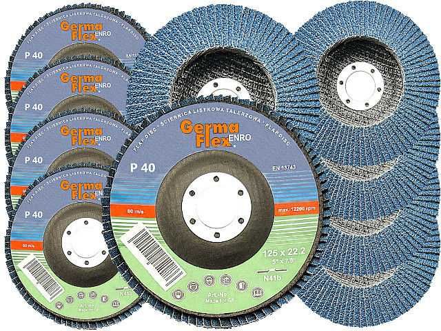 10x Tarcza Ściernica Listkowa Lamelkowa metal inox CYRKON ENRO 125 P40