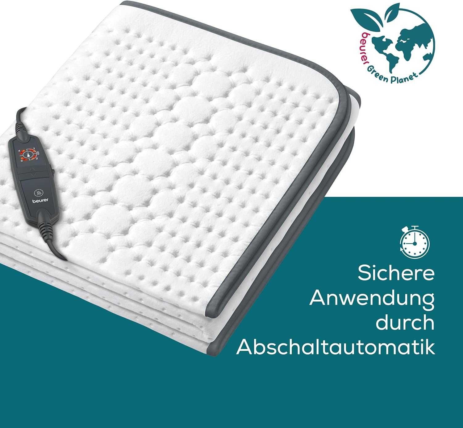 Mata grzewcza beurer UB 60 Green Planet 150x80 cm biała