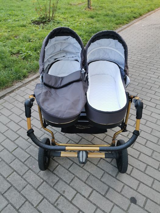 Wózek Dla Bliźniąt 3w1 Gondola, Spacerówka i 2 Nosidełka Samochodowe