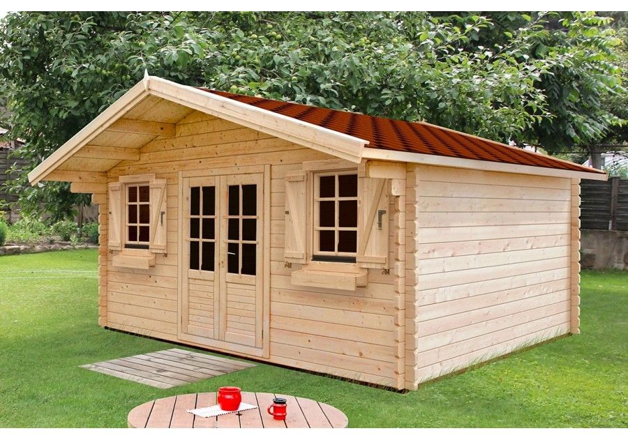 Domek letniskowy ogrodowy drewniany z balika bez tarasu ROD 5.0x4.0m