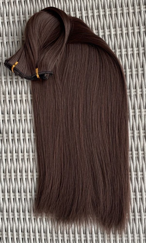 Włosy doczepiane czekoladowy brąz, długie clip in ( 54 )