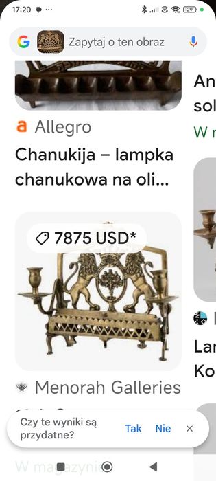 Chanuka - Judaika - menora - brąz - 26 x 25 cm