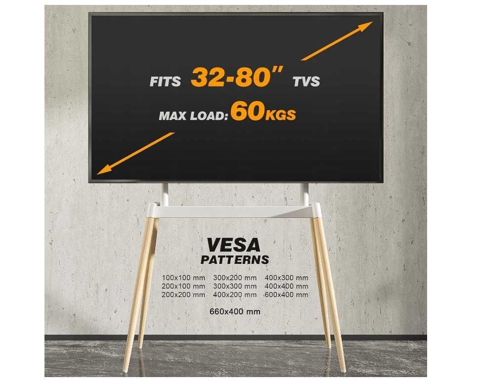 5123 RFIVER DREWNIANY Stojak podłogowy na telewizor 32-80 " z 4 nogami