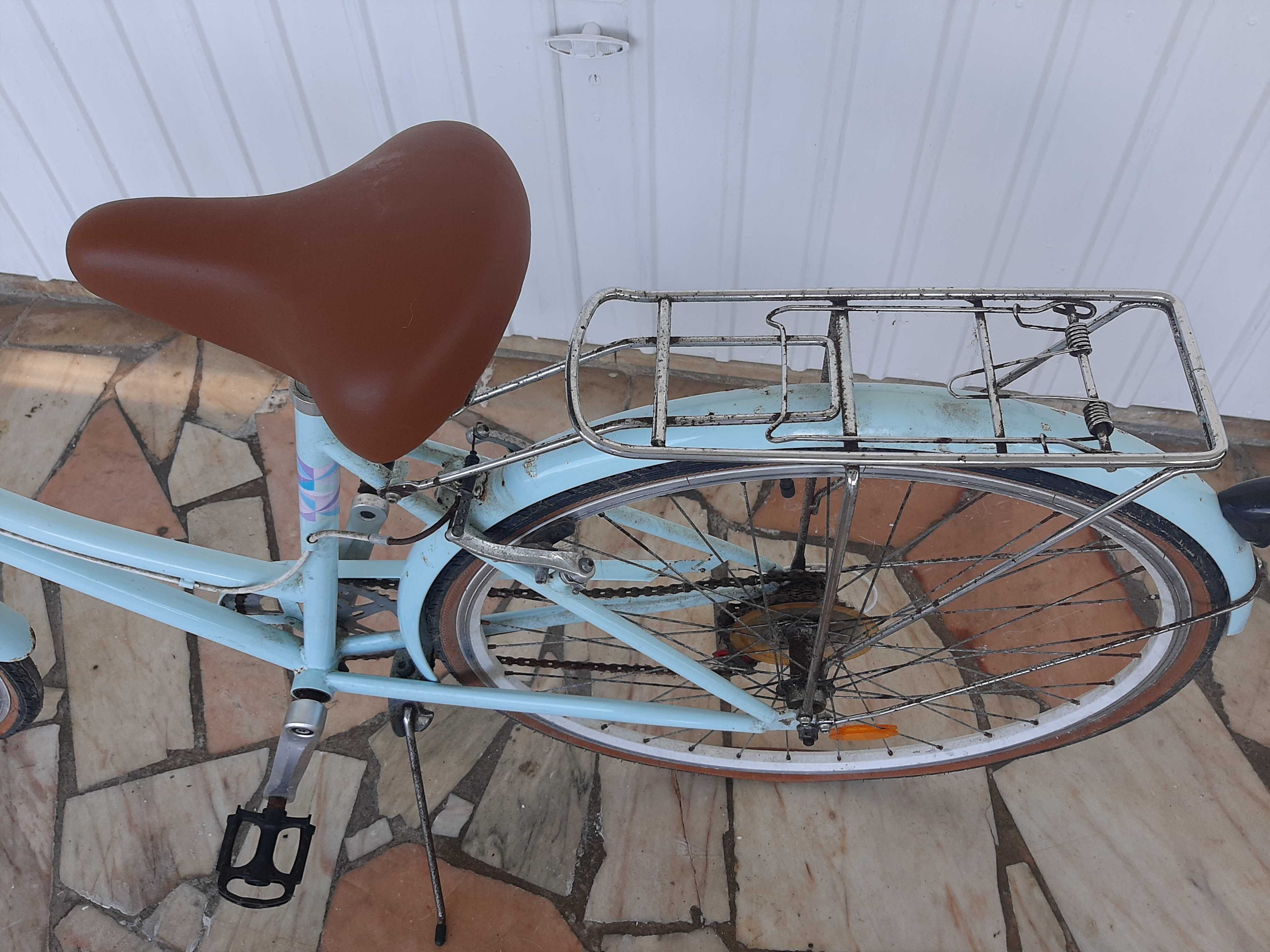 Bicicleta pasteleira senhora verde menta