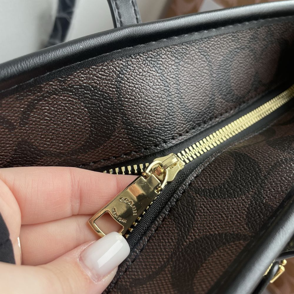 Сумка coach шопер монограмная