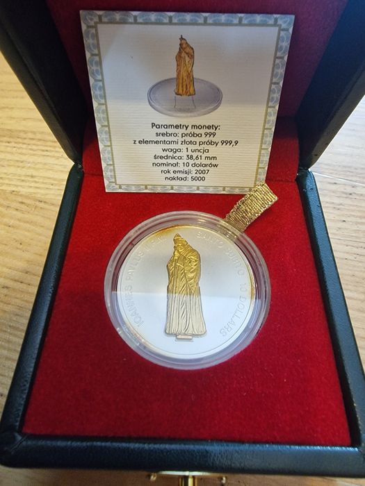 Moneta Jan Paweł II- figurka platerowana złotem