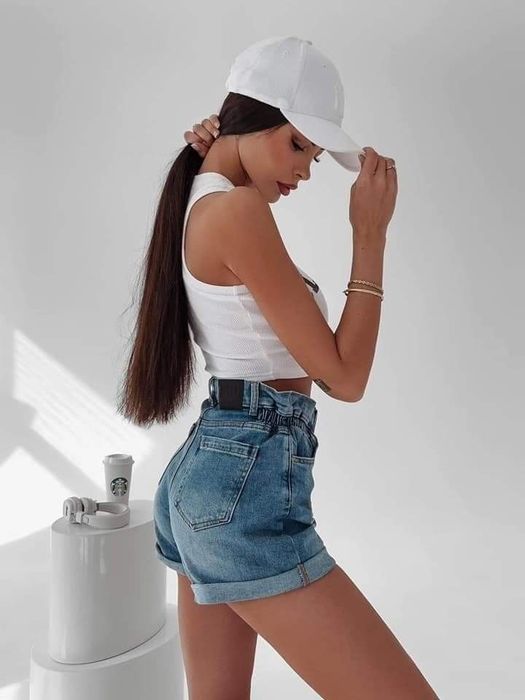 Spodenki damskie jeansowe Olavoga Alia S M niebieskie