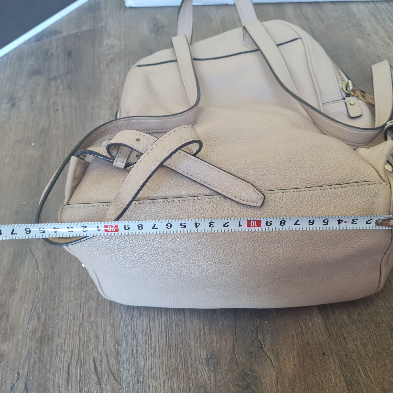 Michael Kors plecak plecaczek rhea beżowy logo duży mk monogram logowa