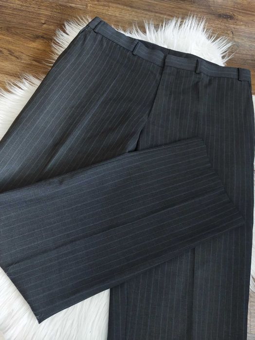 Balmain spodnie meskie garniturowe eleganckie na kant wełna l xl 2xl