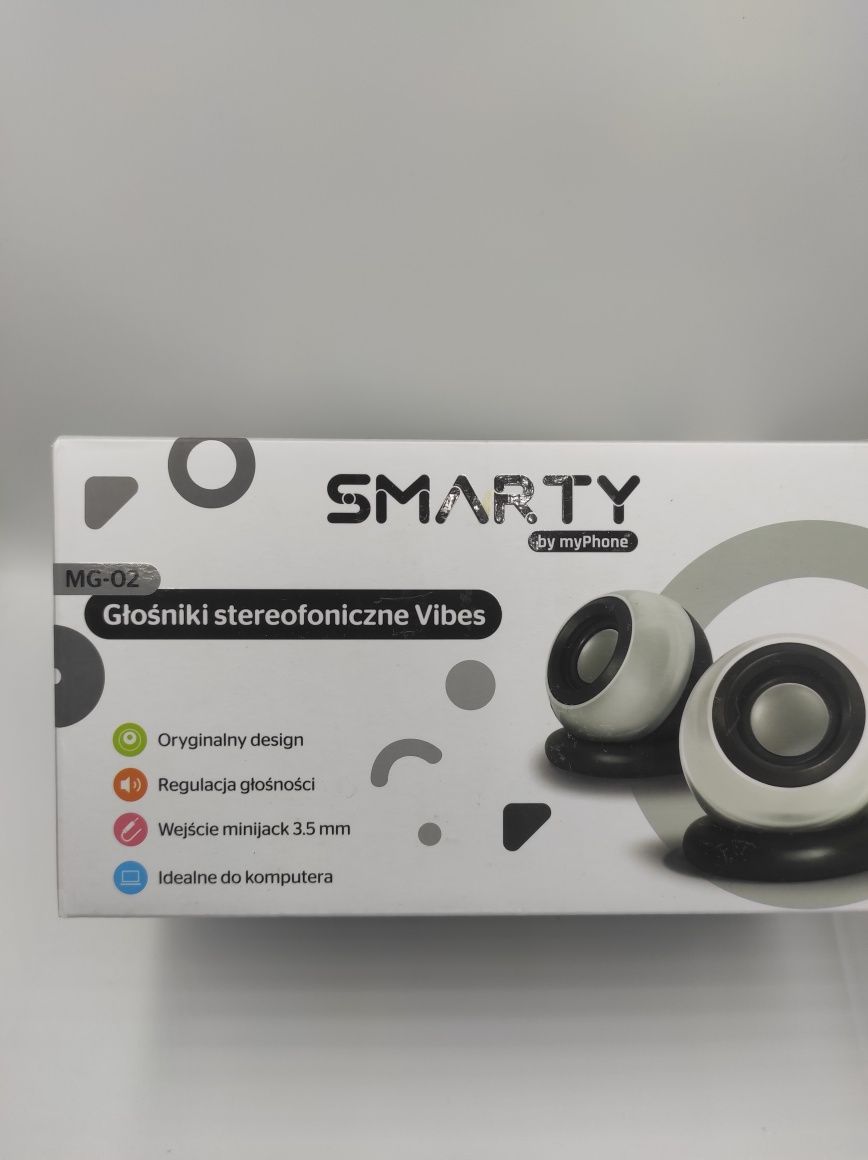 NOWE Głośniki stereofoniczne vibes Smarty MG-02 biało-czarne
