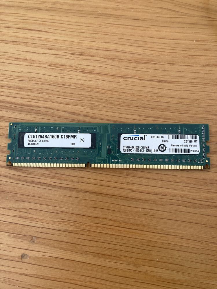 RAM - crucial - desktop - 4G DDR 3 - 1600