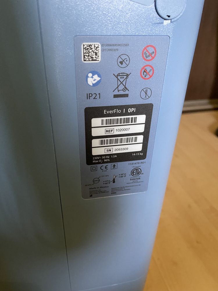 Koncetrator tlenu Philips EverFlo. Tylko 71h pracy!
