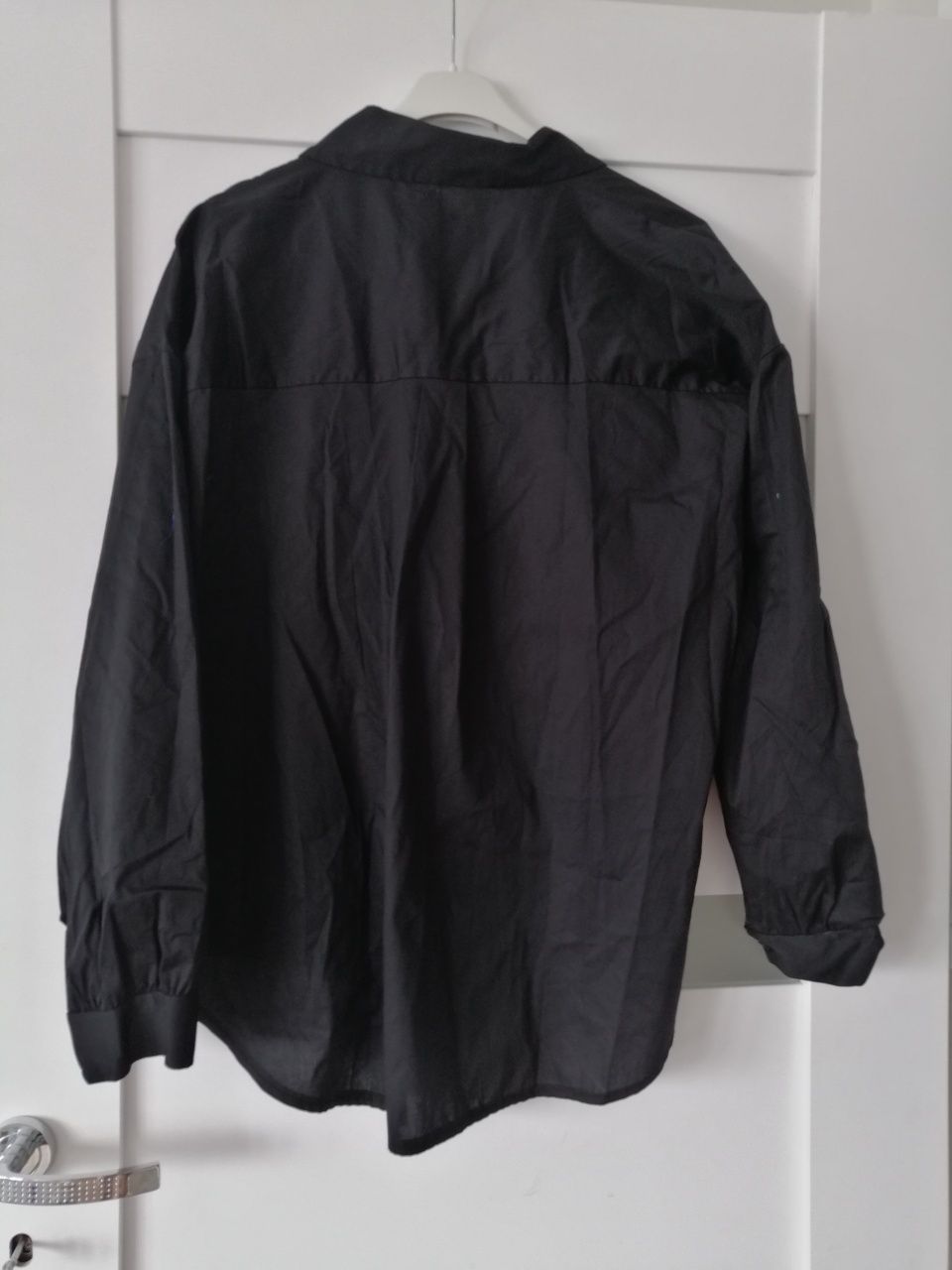 Nowa czarna koszula damska L XL XXL z kwietem bawełna elegancka