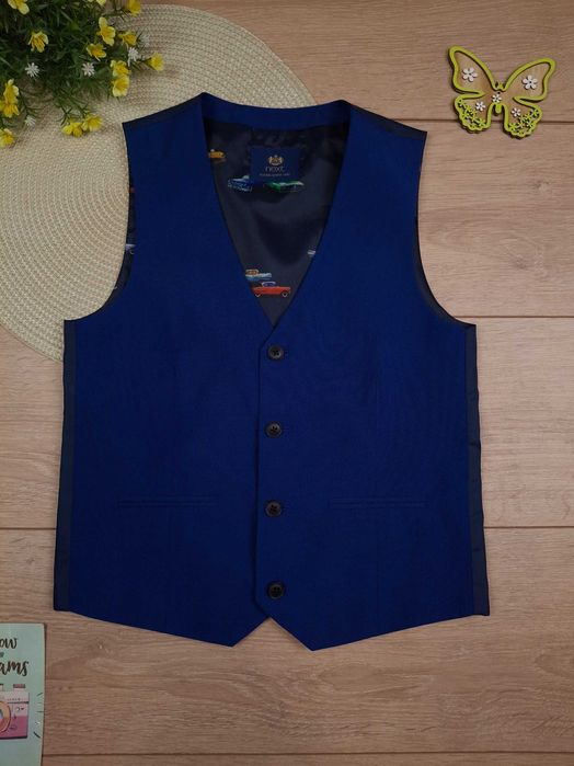 Дитяча нарядна синя жилетка 9-10 років next для хлопчика