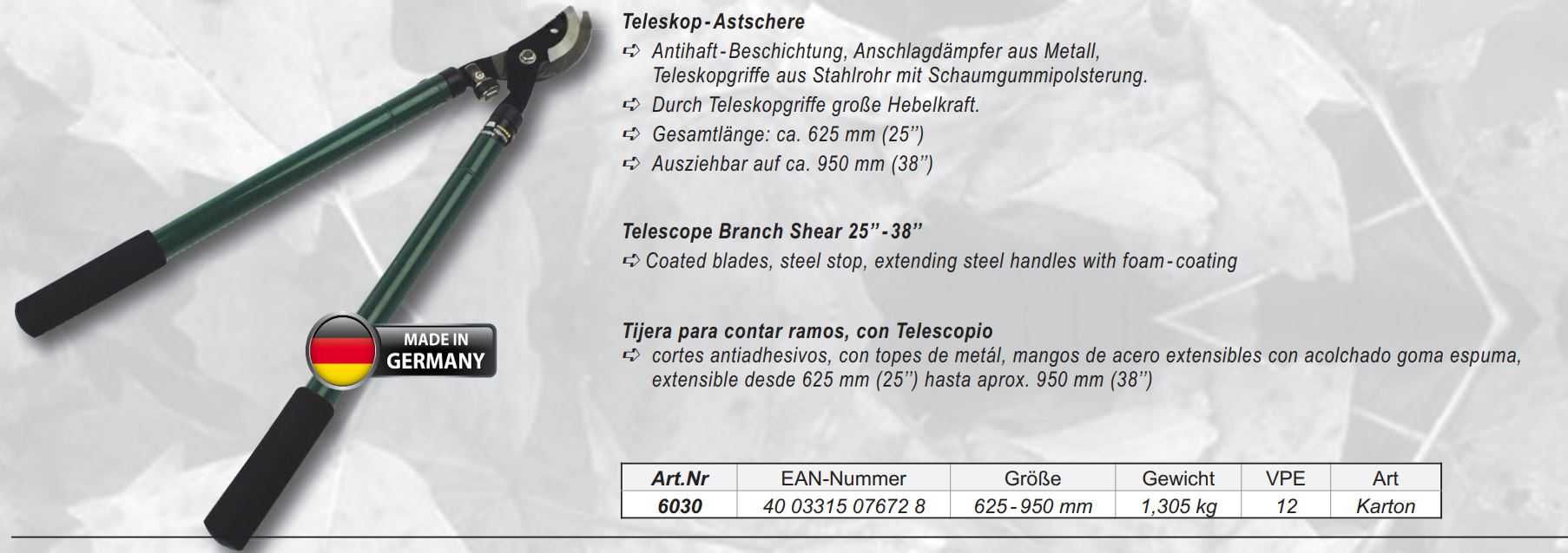 Сучкоріз телескопічний Mannesmann M6030