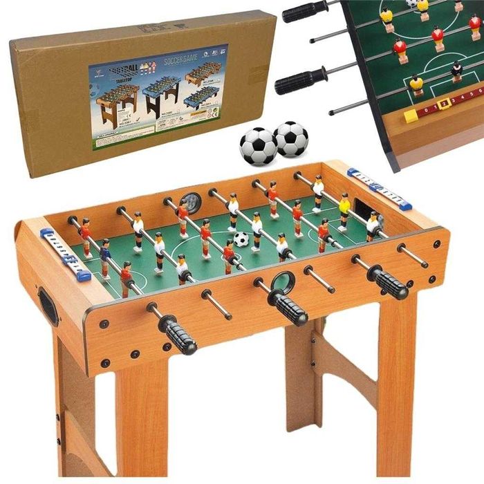 Piłkarzyki Stół Składany Drewniany Zestaw do Gry dla Dzieci i Dorosłyc