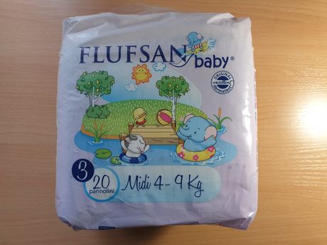 Памперсы Flufsan baby 3, 4-9 кг, 20 шт