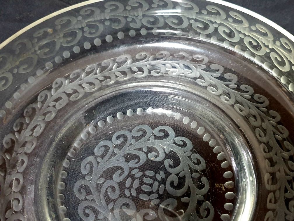 Fantastico antigo Centro de Mesa/fruteira - casquinha e vidro lapidado