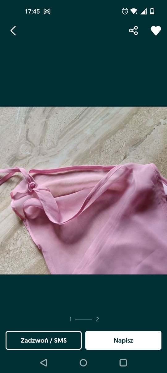 Bluzka różowa zwiewna , rękawek wiązany, 40