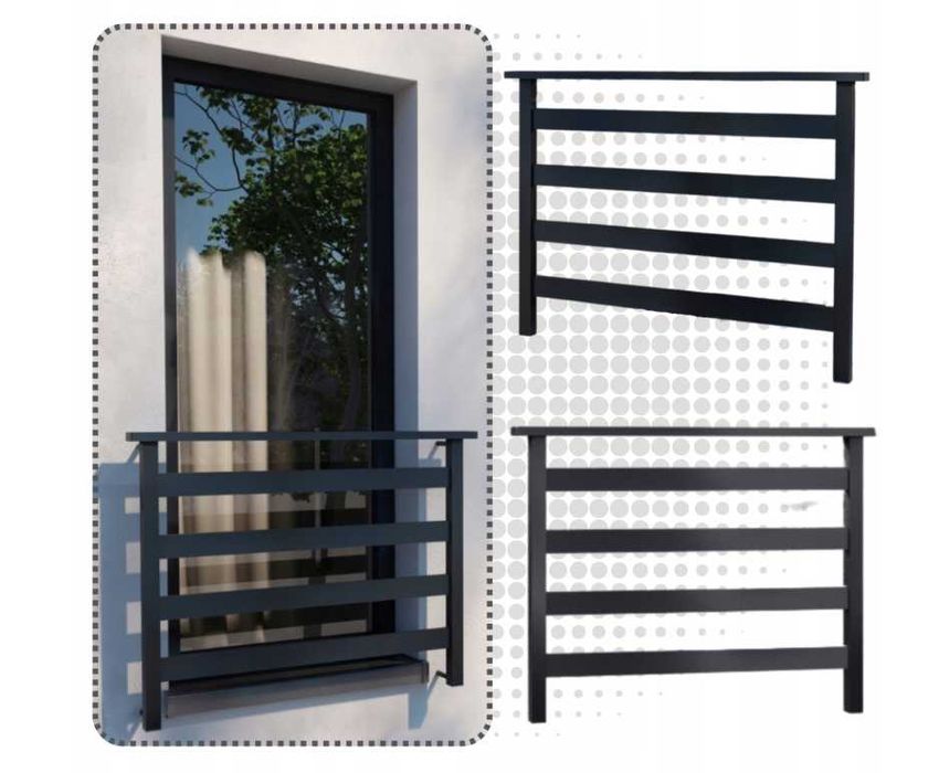 Balkon francuski 140 cm Balustrada nowoczesna balkonowa nierdzewna