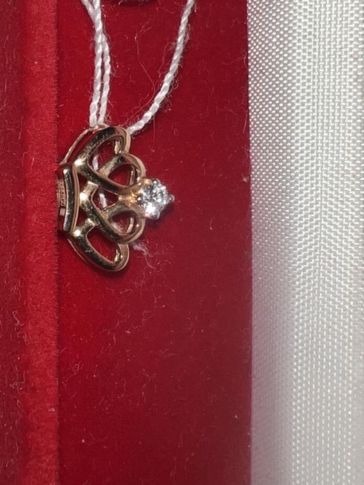 Терміново Новий золотий підвіс  кулон корона з бірками паспортом