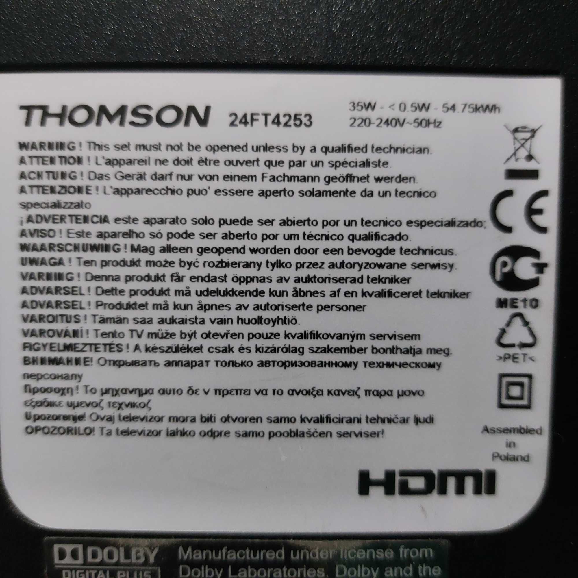Telewizor Thomson 24 Cale 24FT4253 + Pilot
