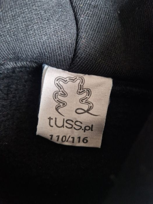 Bluza z kapturem tuss czarna ocieplana 110 116 dla chlopca I dziewczyn