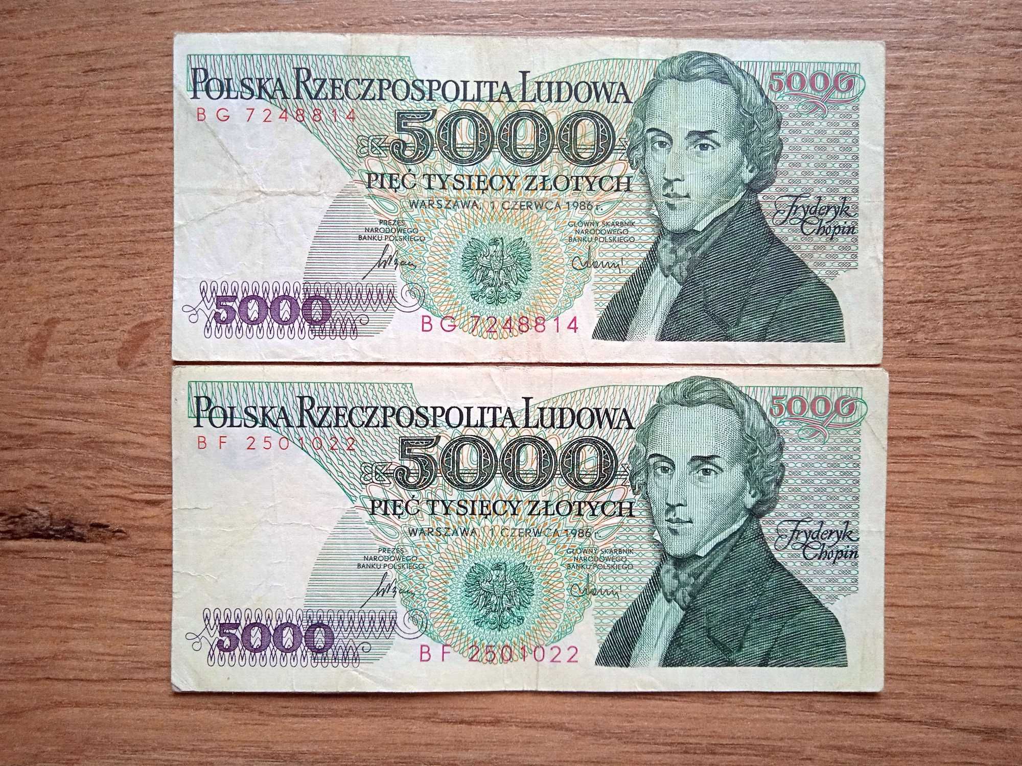 5000 zł 1986 BG i BF