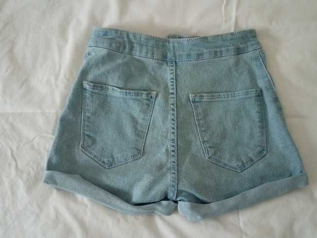 Calções de ganga azuis claros (Bershka)