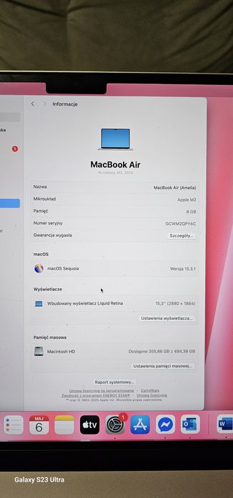 MacBook Air M2 15,3"