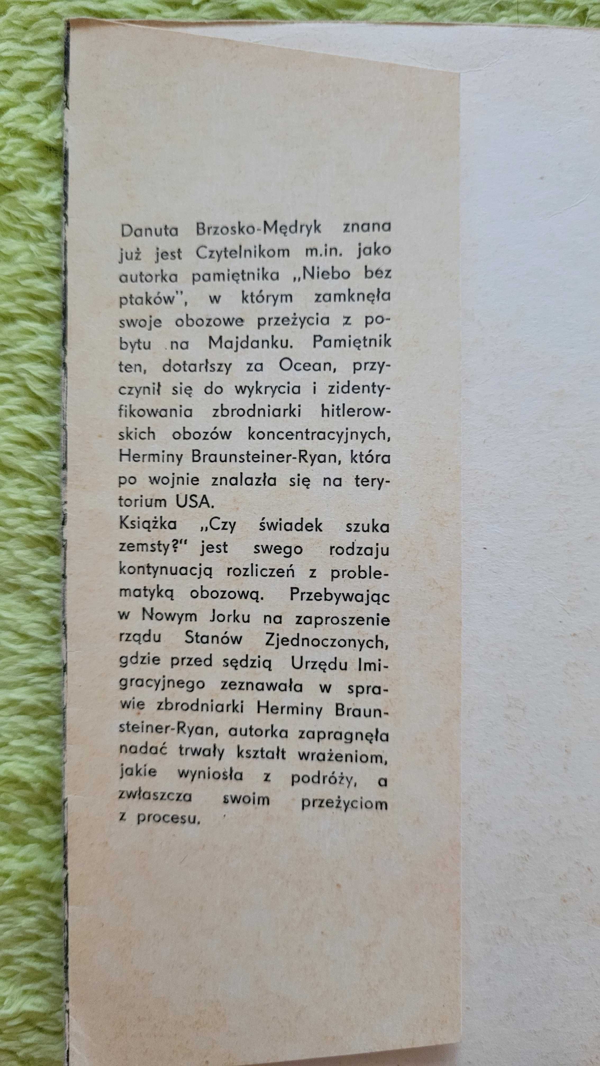 Książka: "Czy świadek szuka zemsty?", Danuta Brzosko Mędryk
