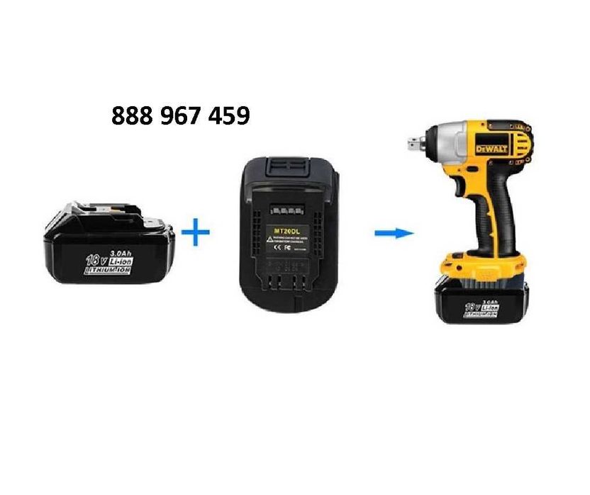 FABRYCZNY! adapter konwerter przejściówka baterii makita 18v na dewalt