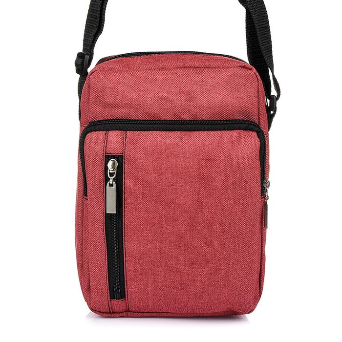 SASZETKA męska materiałowa torba z paskiem na ramię V295 czerwona