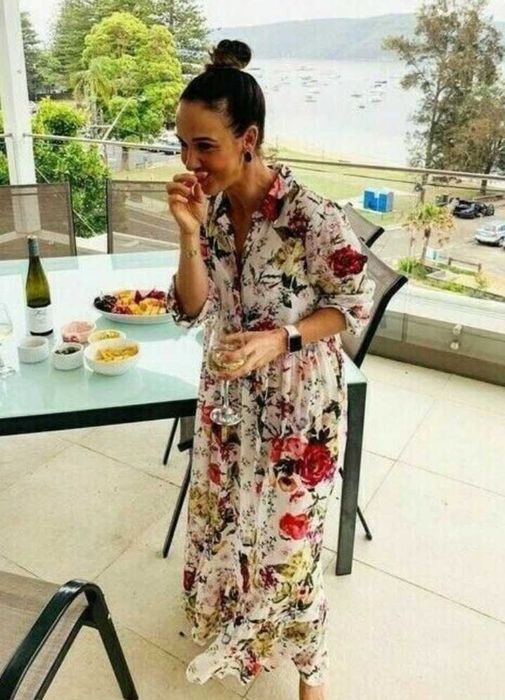 Zara sliczna kwiecista dluga maxi koszulowa sukienka w kwiat M