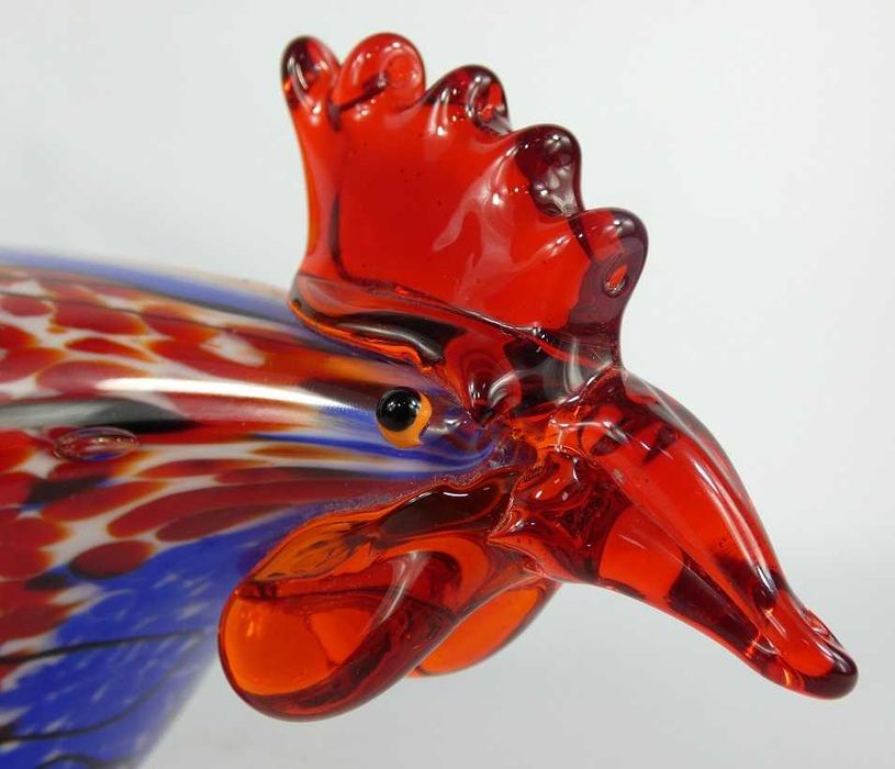 Duża Figura kolorowe szkło MURANO KOGUT kogucik ptak 2,3 kg