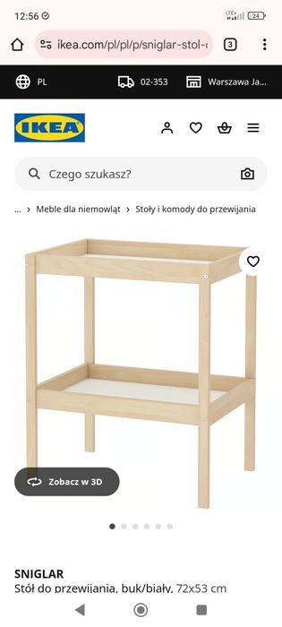 SNIGLAR przewijak + przewijak miękki 
Stół do przewijania