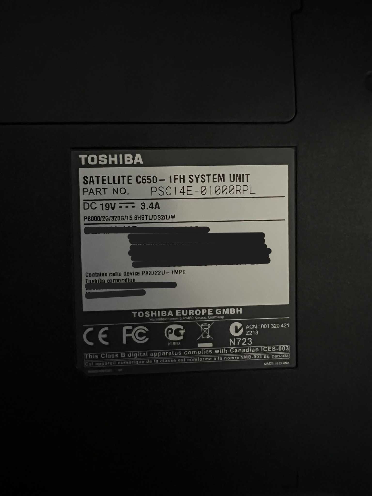 Toshiba Satellite C650 - 1FH