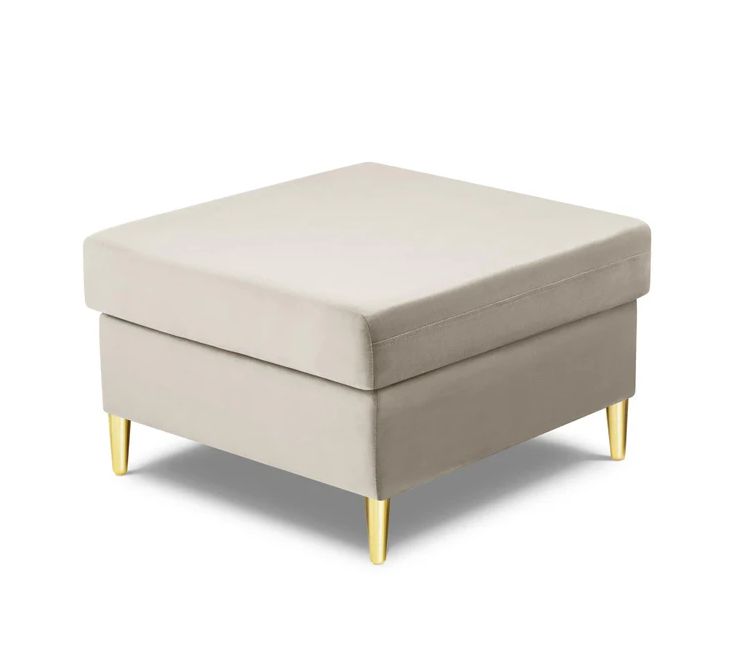 Pufa Beż Złote Nogi 70/70/45 Kyoto Cosmopolitan Design Velvet dostępny