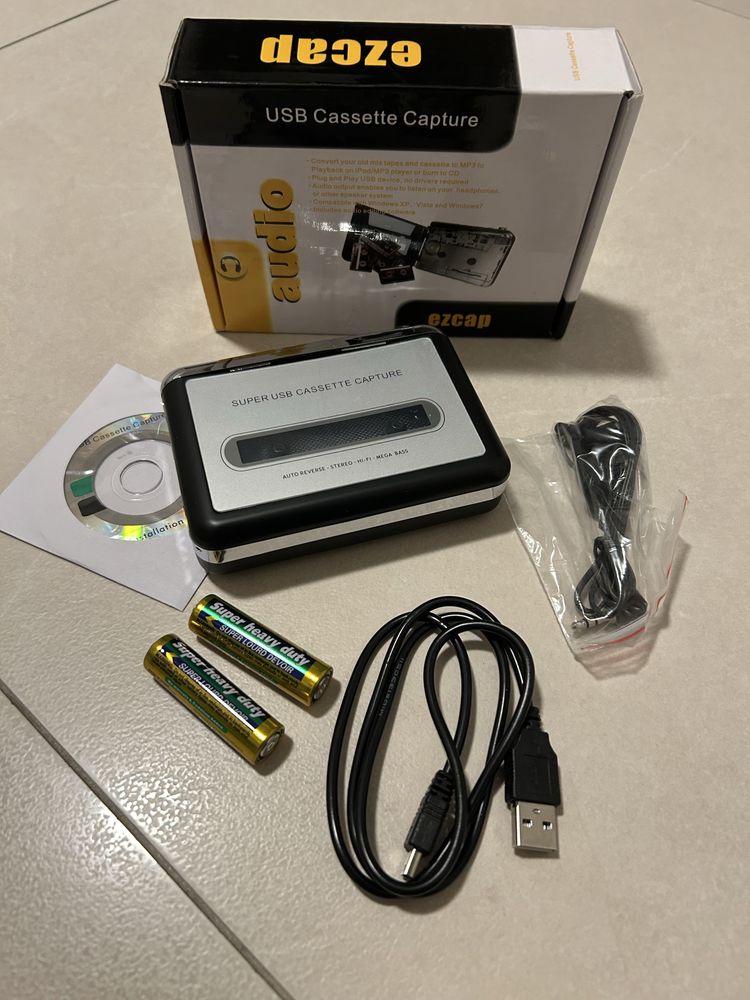 Konwerter kaset audio na MP3 EZCAP – jak nowy!