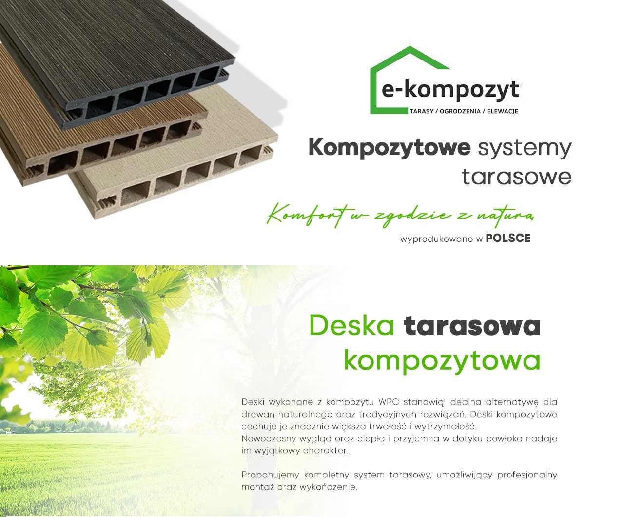 Deska kompozytowa Tarasowa WPC PŁASKA Producent Inowrocław NOWOSĆ !